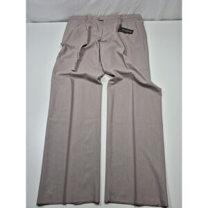 Zanieri Dress Pants Mens 46x37 Beige Wool Pleated Straight Unhemmed Italy NWT